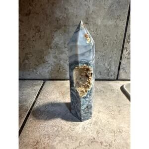 Ocean Jasper Tower Crystal Stone Gem 6 in tall 13 ounces